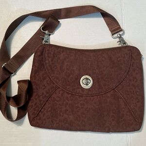 Baggallini Brown Leopard Print Crossbody Bag